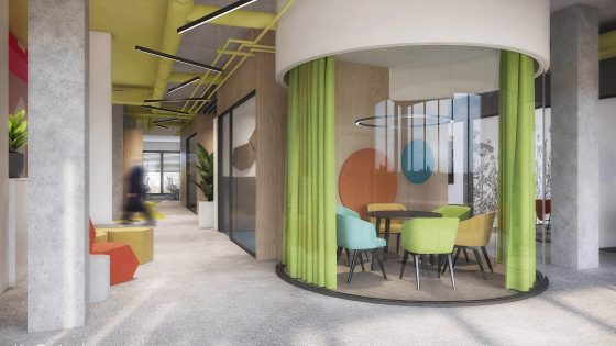 office-interior-design-renderings-by-kolastudio-cracow 3D rendering of an open space office interior design